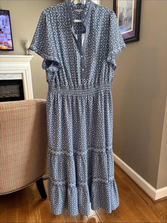 Max Studio Dresses & Skirts - Max Studio Blue Printed Tiered Dress Like. New
